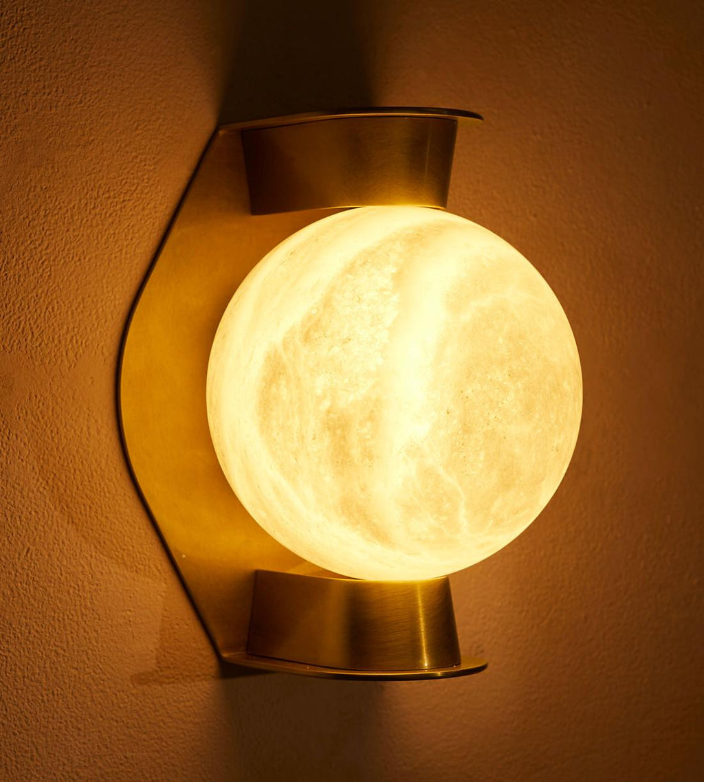 Enzo Alabaster Large Wall Light 10"H by Bling Lighting Studio