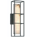 Saga Indoor / Outdoor Alabaster Wall Sconce by Bling Lighting Studio