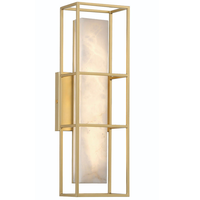 Saga Indoor / Outdoor Alabaster Wall Sconce by Bling Lighting Studio