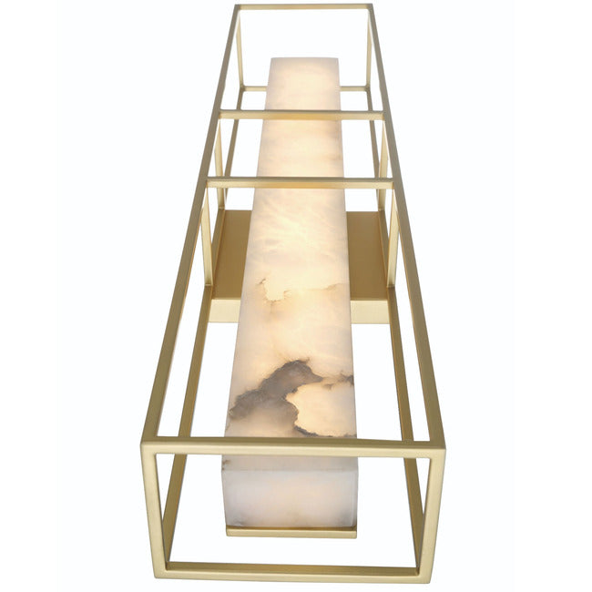 Saga Indoor / Outdoor Alabaster Wall Sconce by Bling Lighting Studio