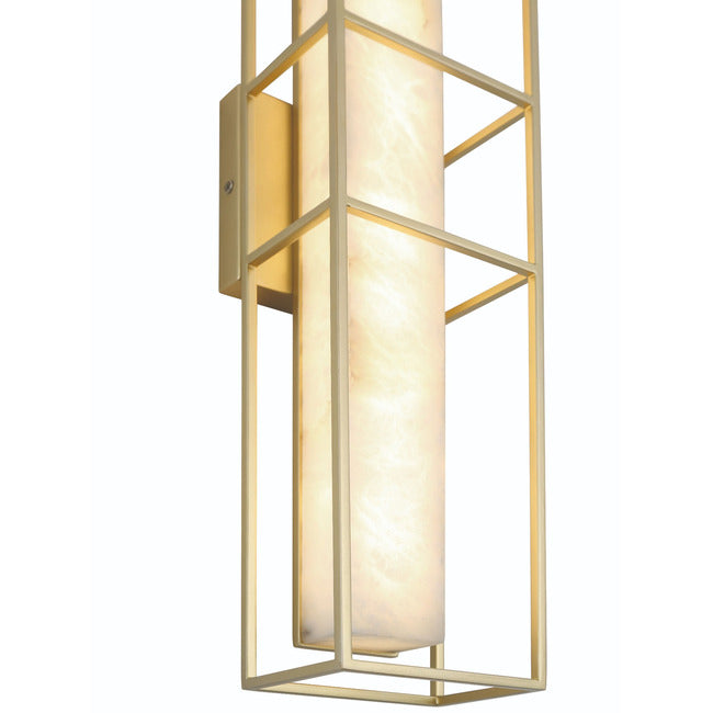 Saga Indoor / Outdoor Alabaster Wall Sconce by Bling Lighting Studio