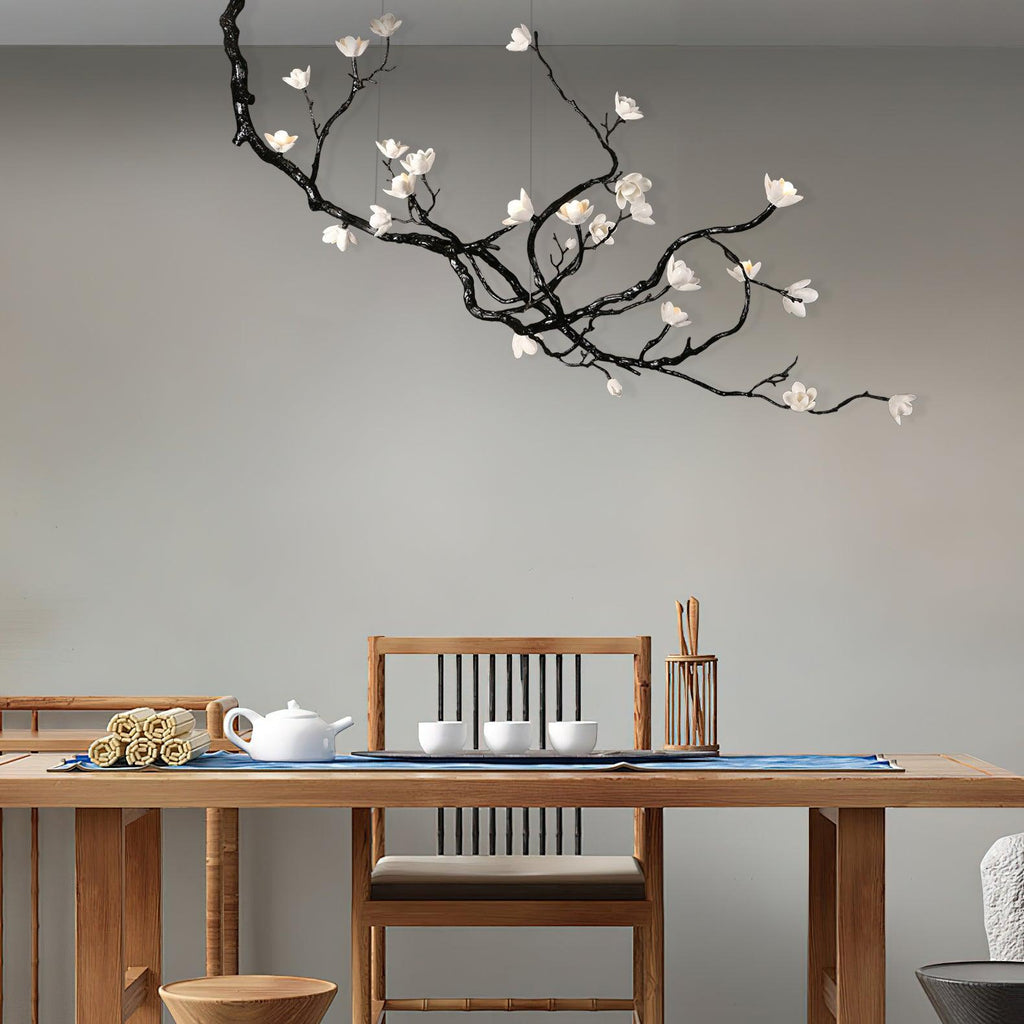 Exquisite Ceramic Flower Chandelier detail view