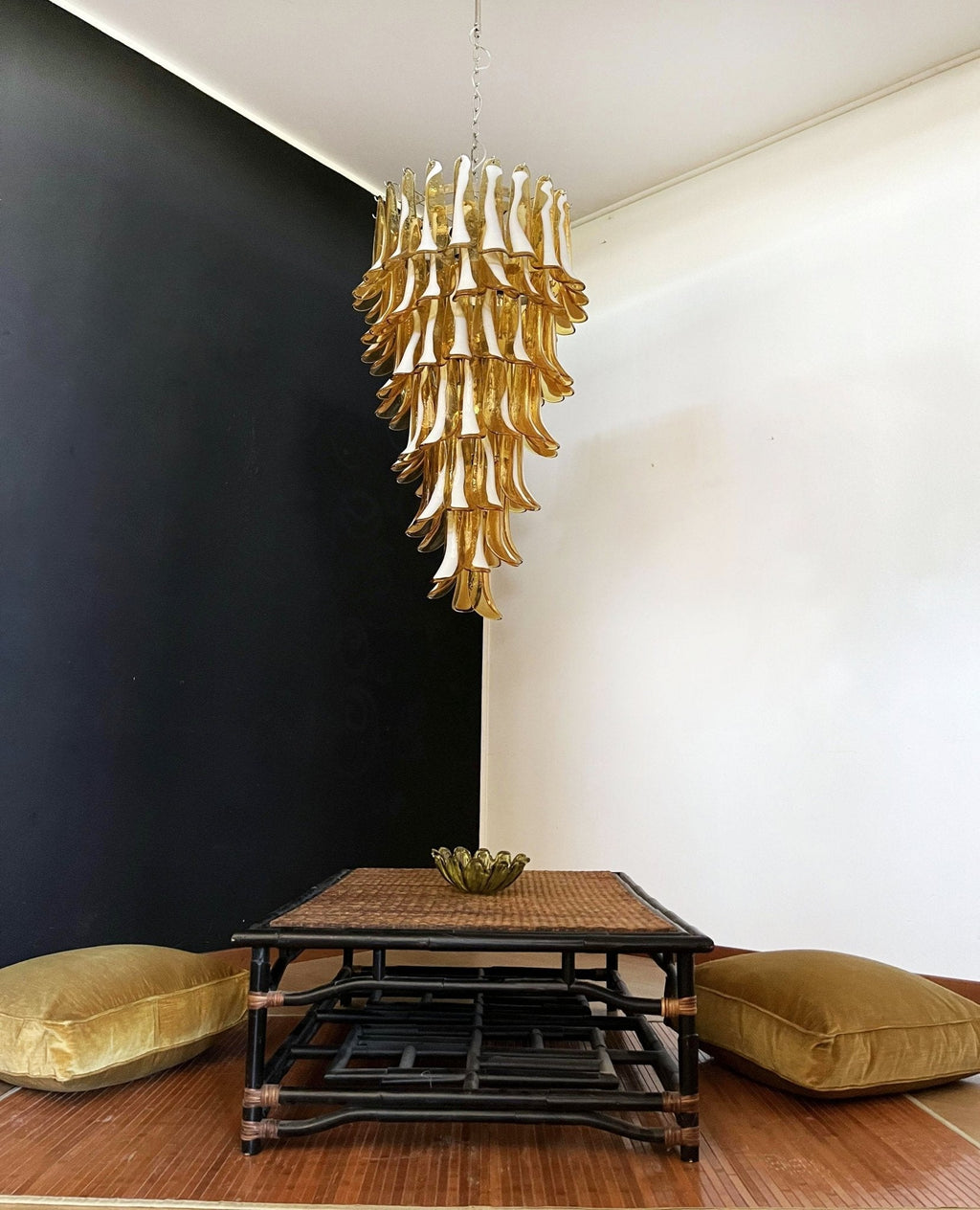 Exquisite Murano Amber Petals Spiral Chandelier product image