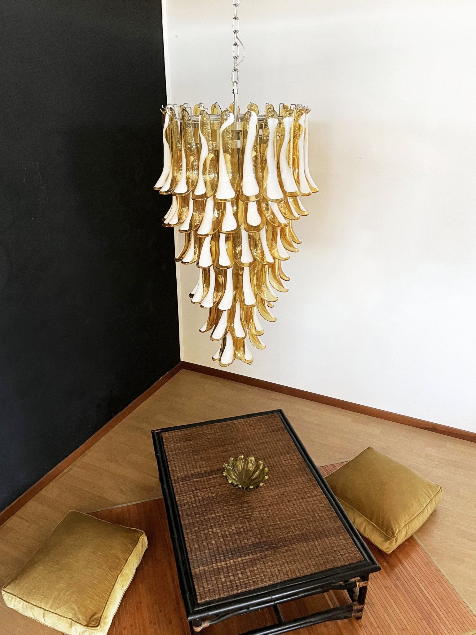 Exquisite Murano Amber Petals Spiral Chandelier product image