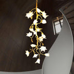 Ezra Flower Crystal Branch Chandelier for Staircase by Bling Lighting Studio