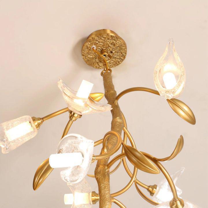 Ezra Flower Crystal Branch Chandelier by Bling Lighting Studio