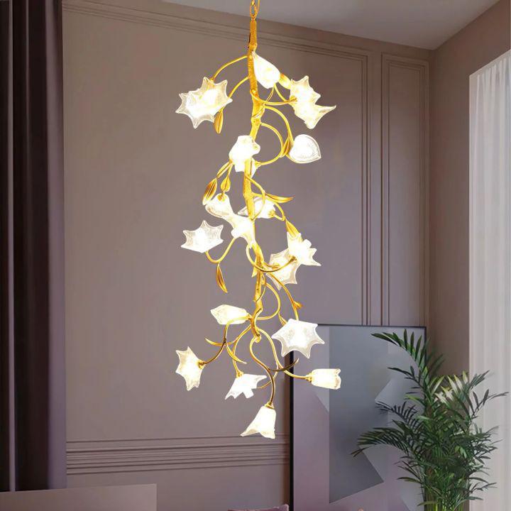 Ezra Flower Crystal Branch Chandelier by Bling Lighting Studio