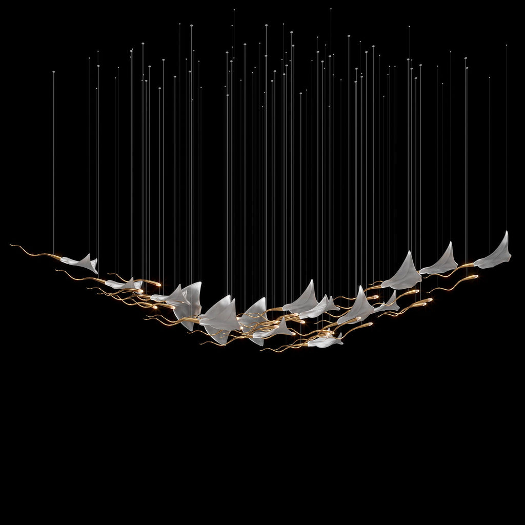 White Manta Branch Chandelier