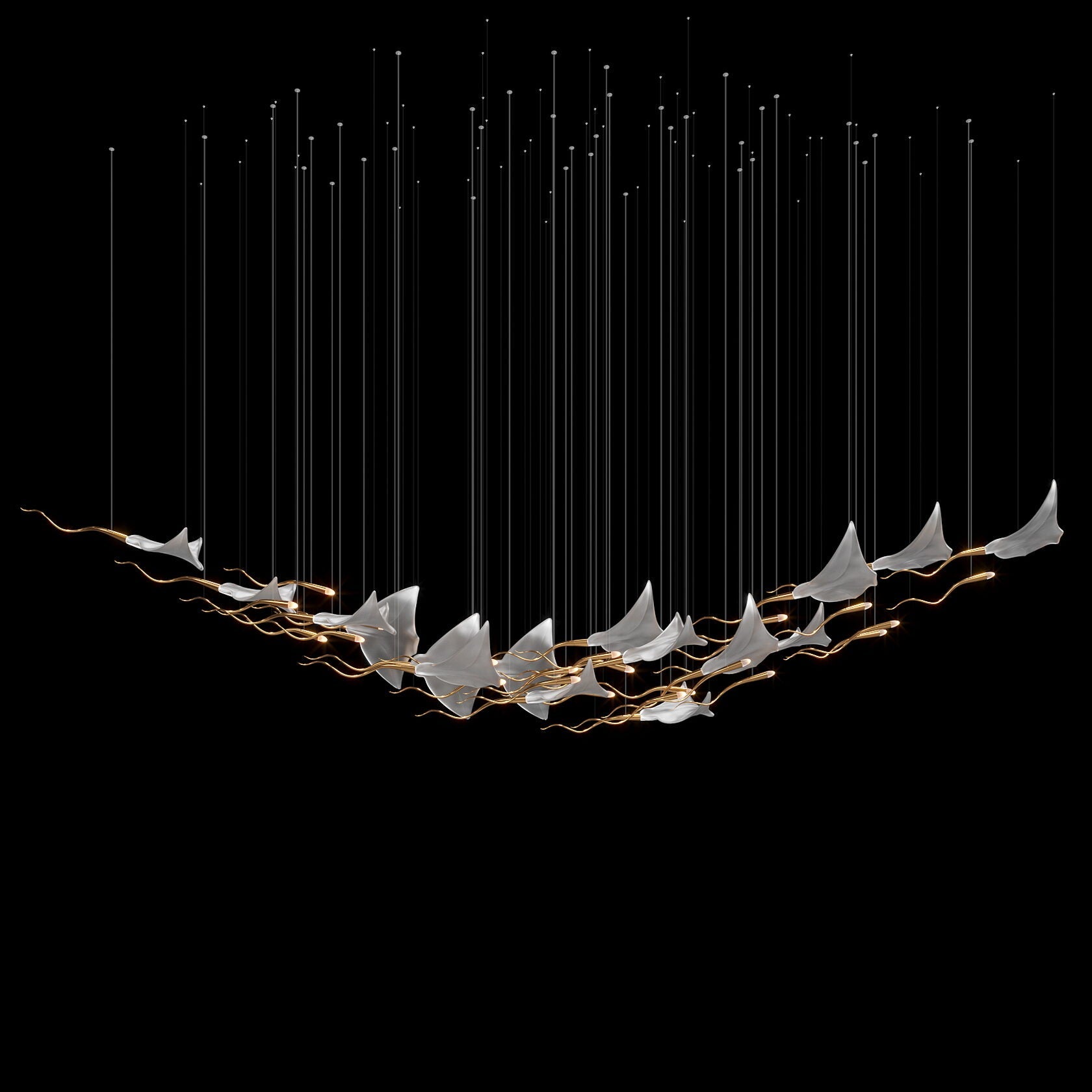 White Manta Branch Chandelier