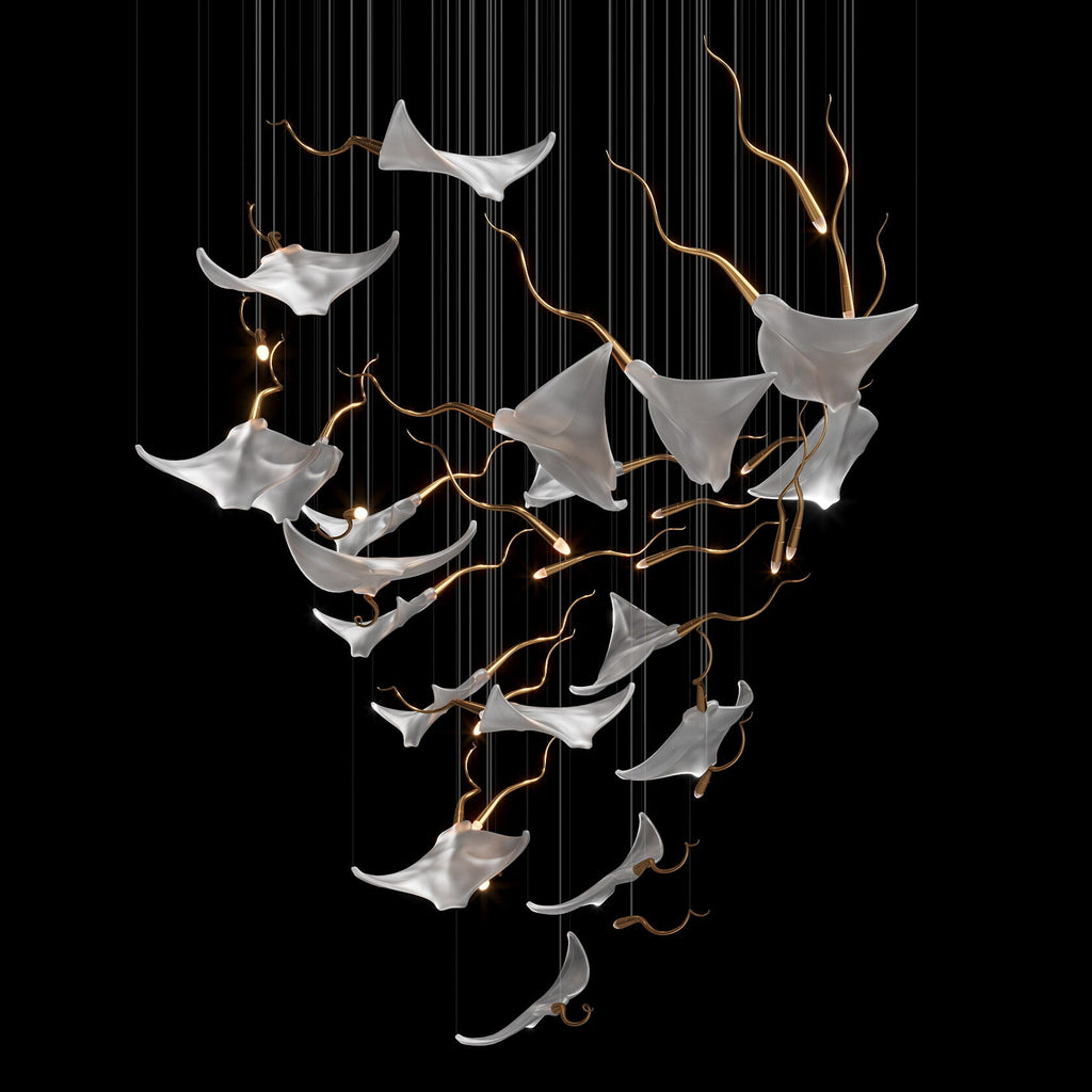 White Manta Branch Chandelier