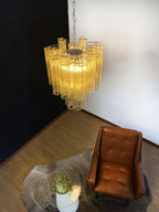 Fantastic Amber Murano Glass Tube Chandelier product image