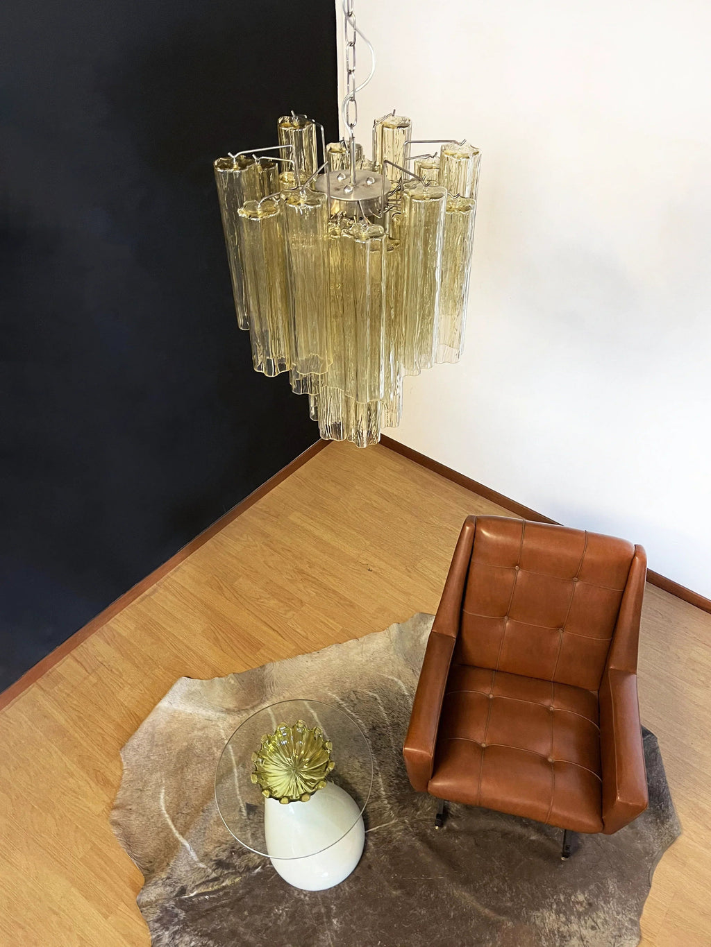 Fantastic Amber Murano Glass Tube Chandelier product image