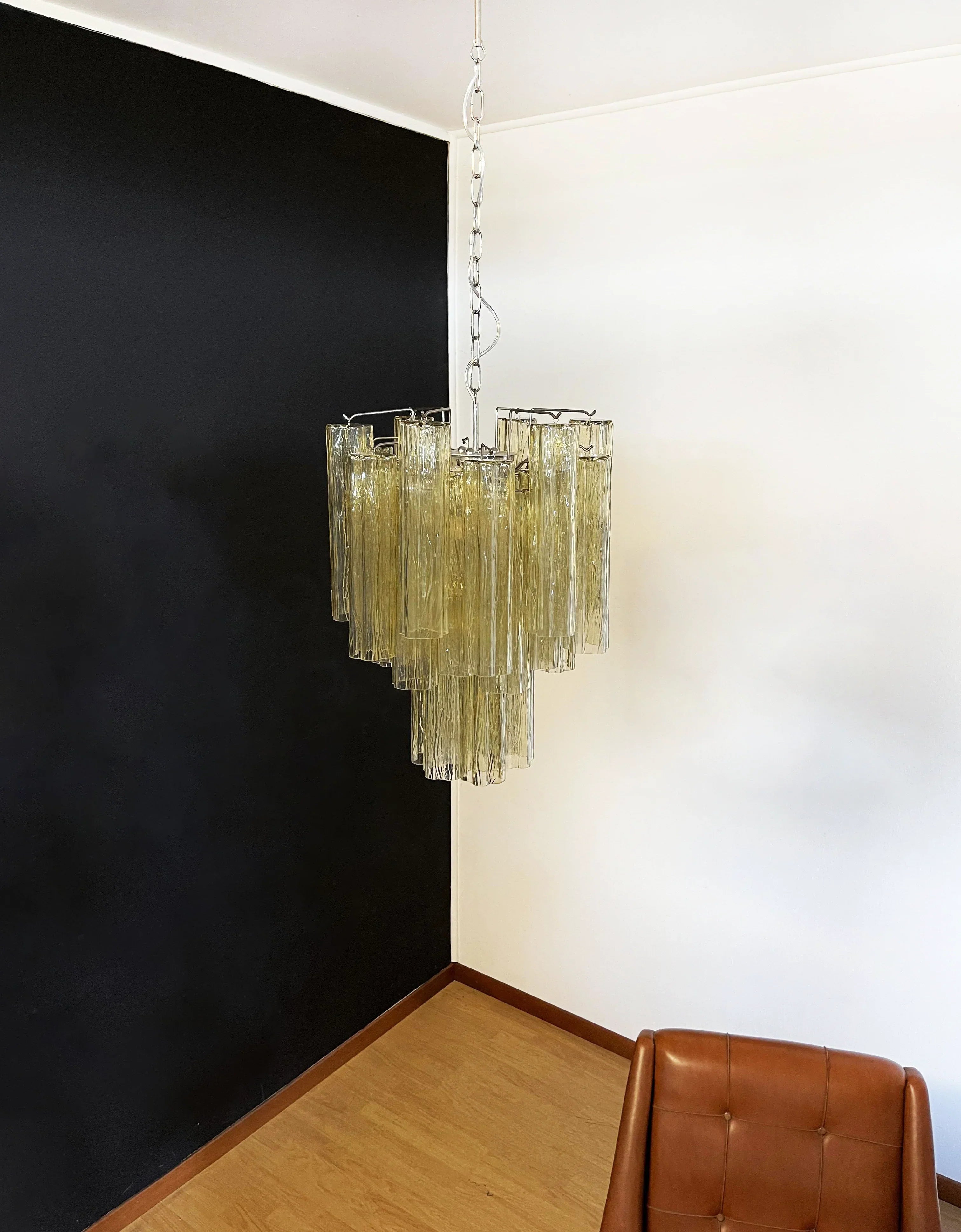 Fantastic Amber Murano Glass Tube Chandelier product image