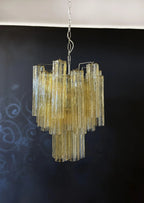 Fantastic Amber Murano Glass Tube Chandelier product image