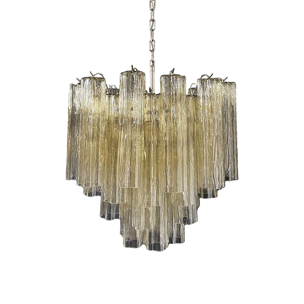 Fantastic Murano Amber Glass Tube Chandelier by Bling Lighting Studio