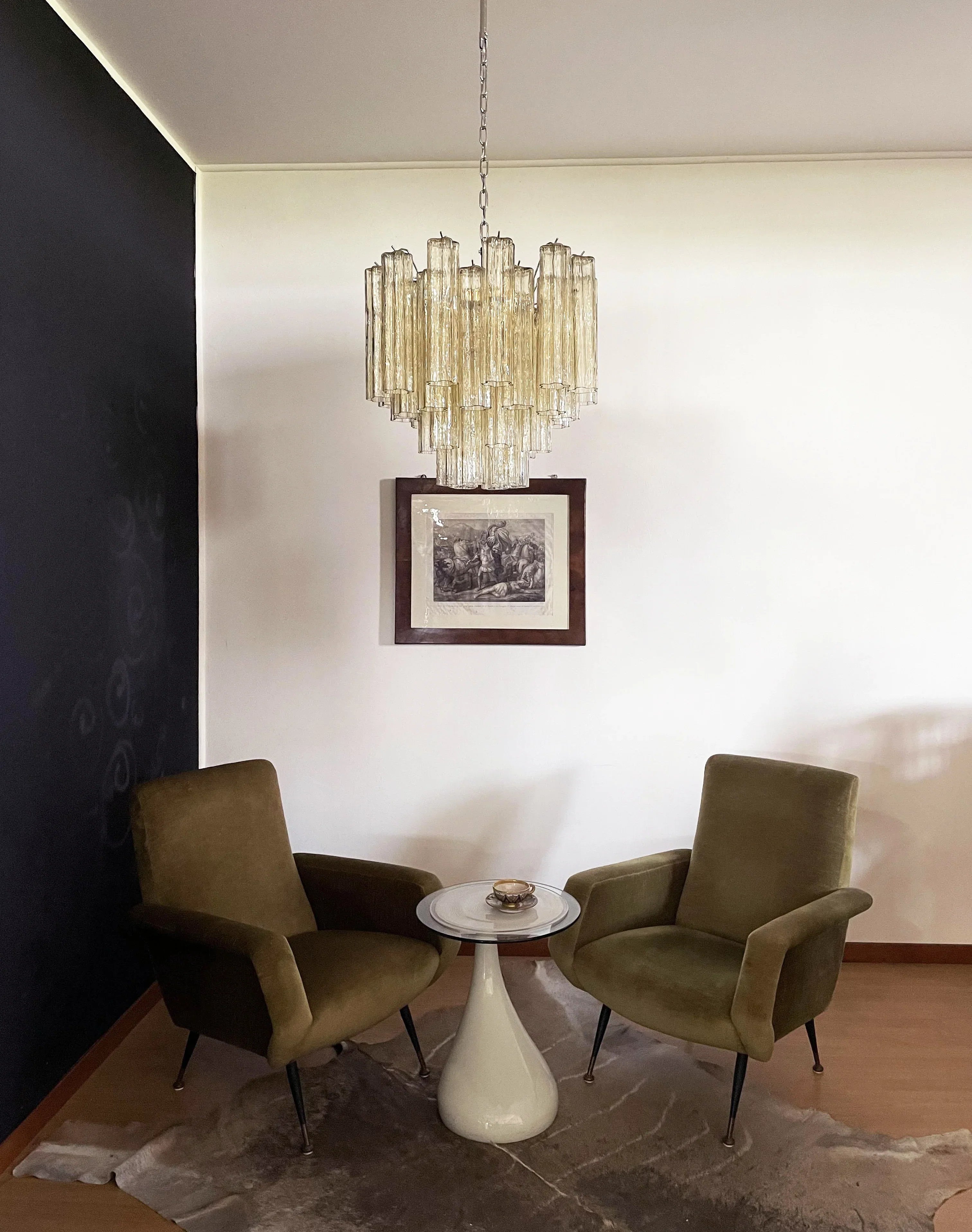 Fantastic Murano Amber Glass Tube Chandelier additional product view