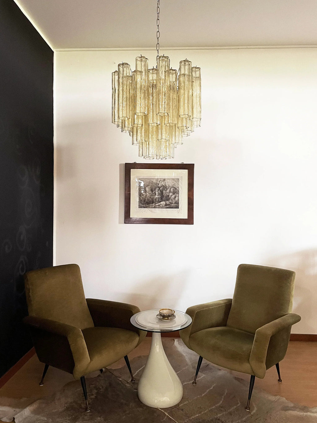Fantastic Murano Amber Glass Tube Chandelier product image