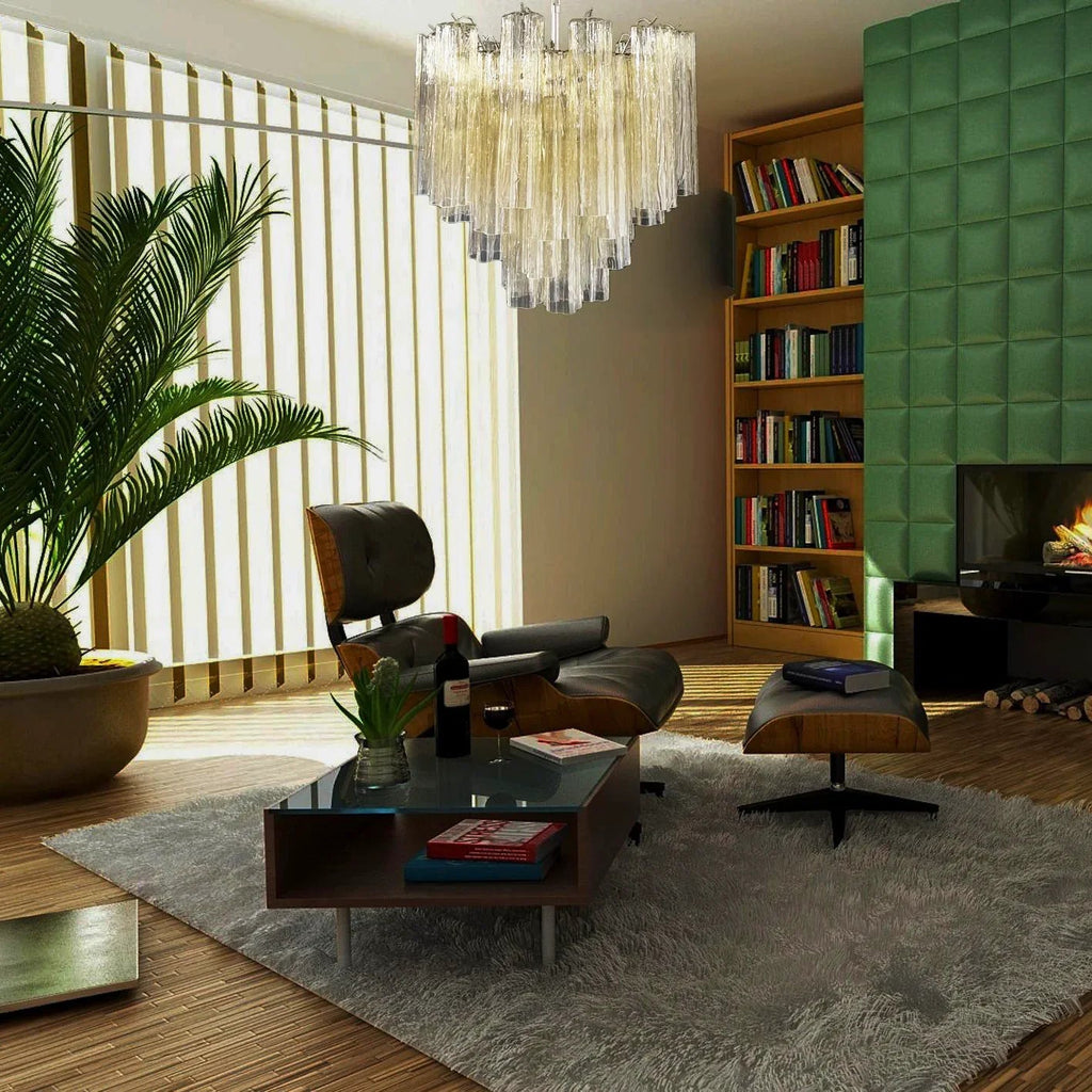 Fantastic Murano Amber Glass Tube Chandelier product image