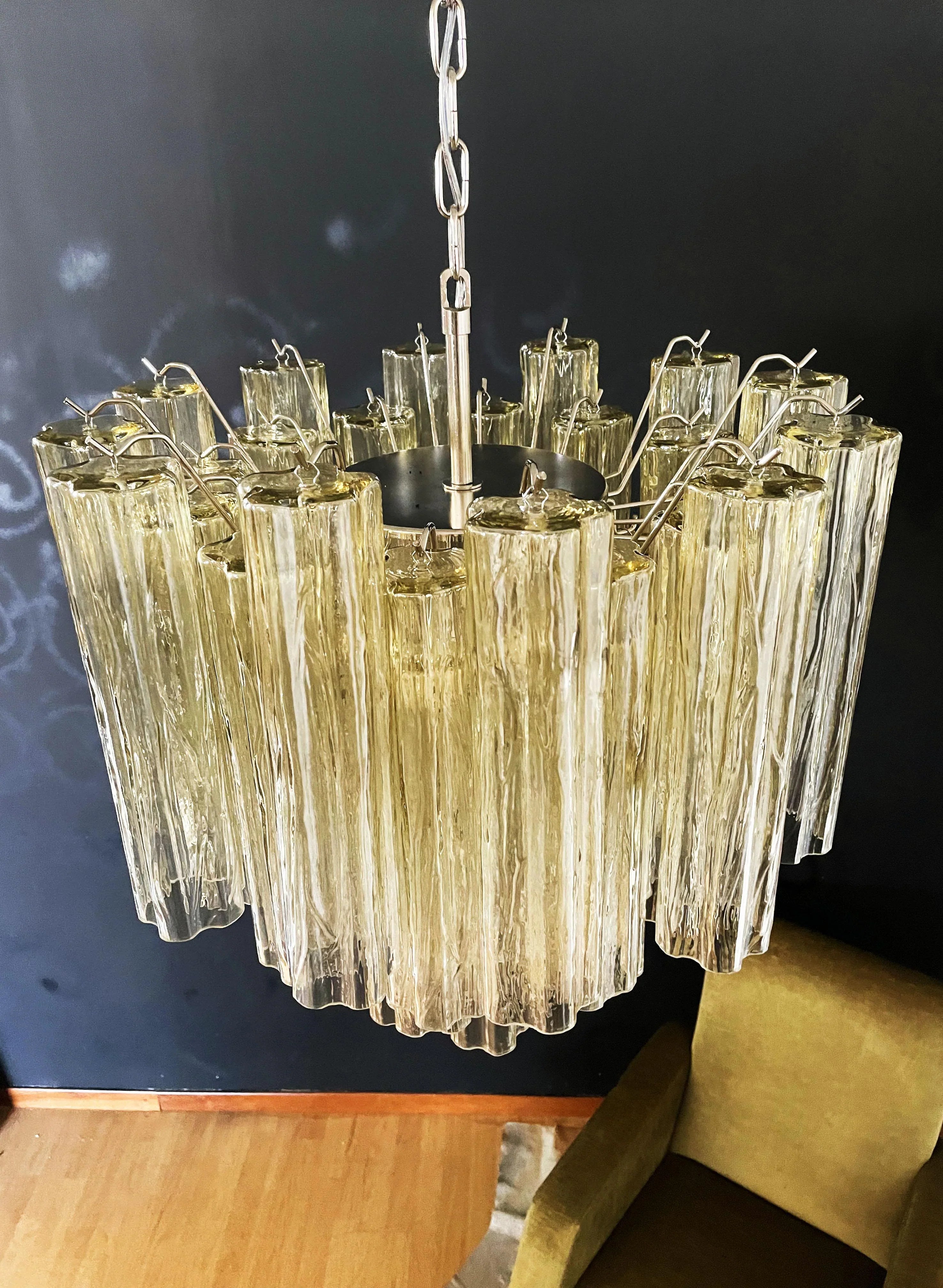 Fantastic Murano Amber Glass Tube Chandelier product image
