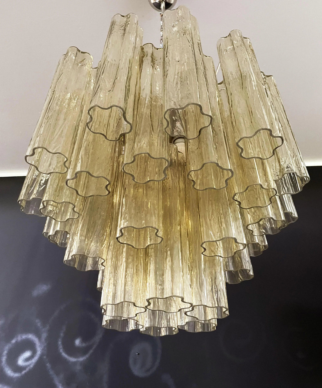 Fantastic Murano Amber Glass Tube Chandelier product image