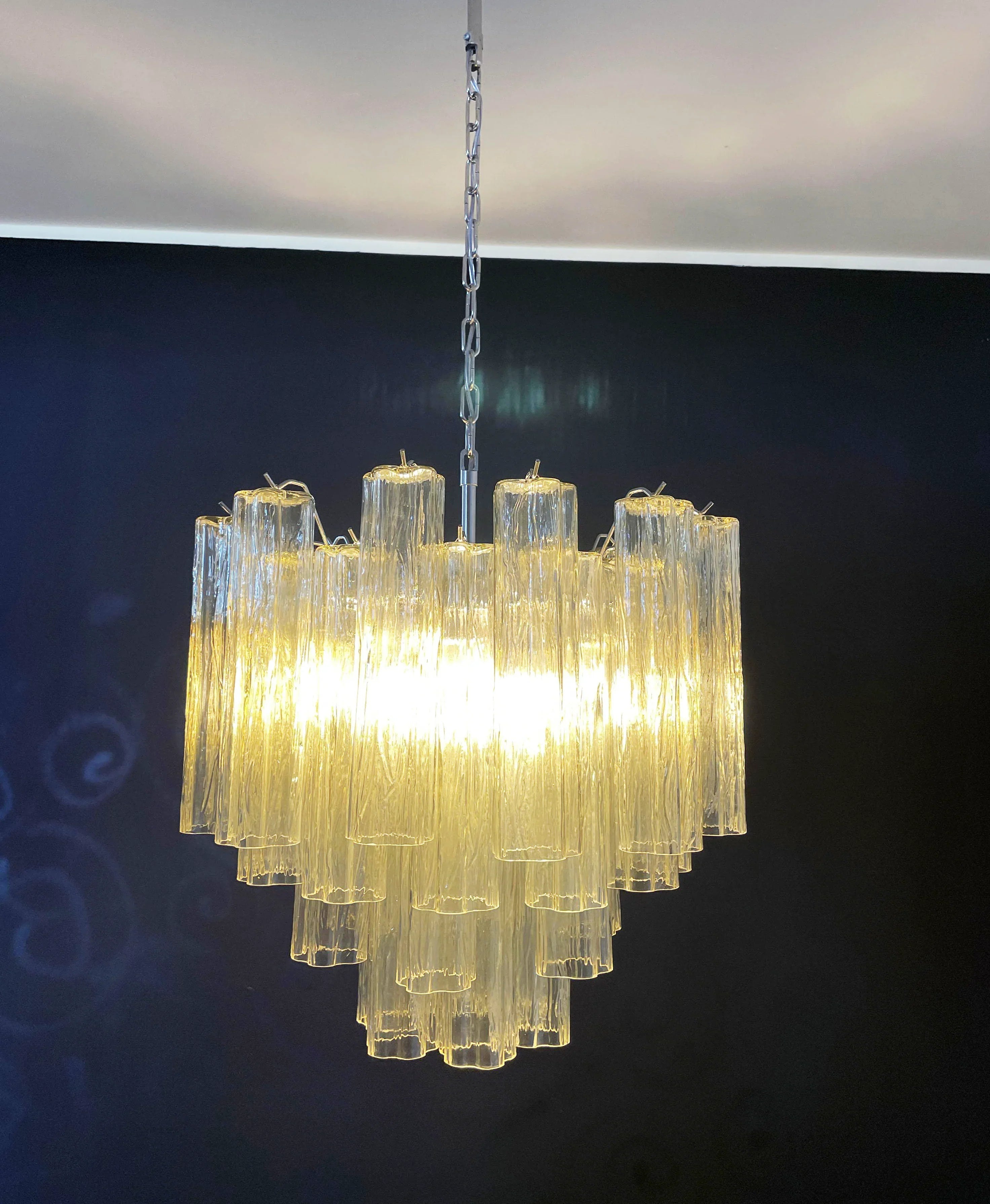 Fantastic Murano Amber Glass Tube Chandelier product image