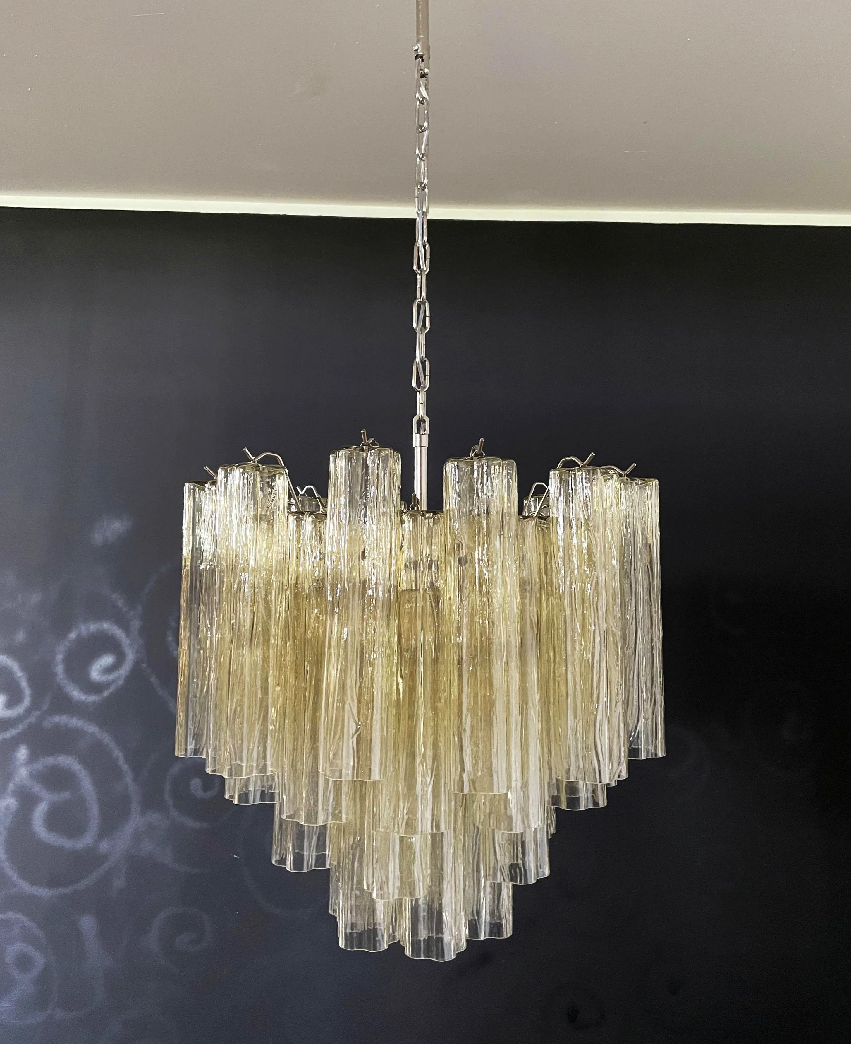 Fantastic Murano Amber Glass Tube Chandelier product image