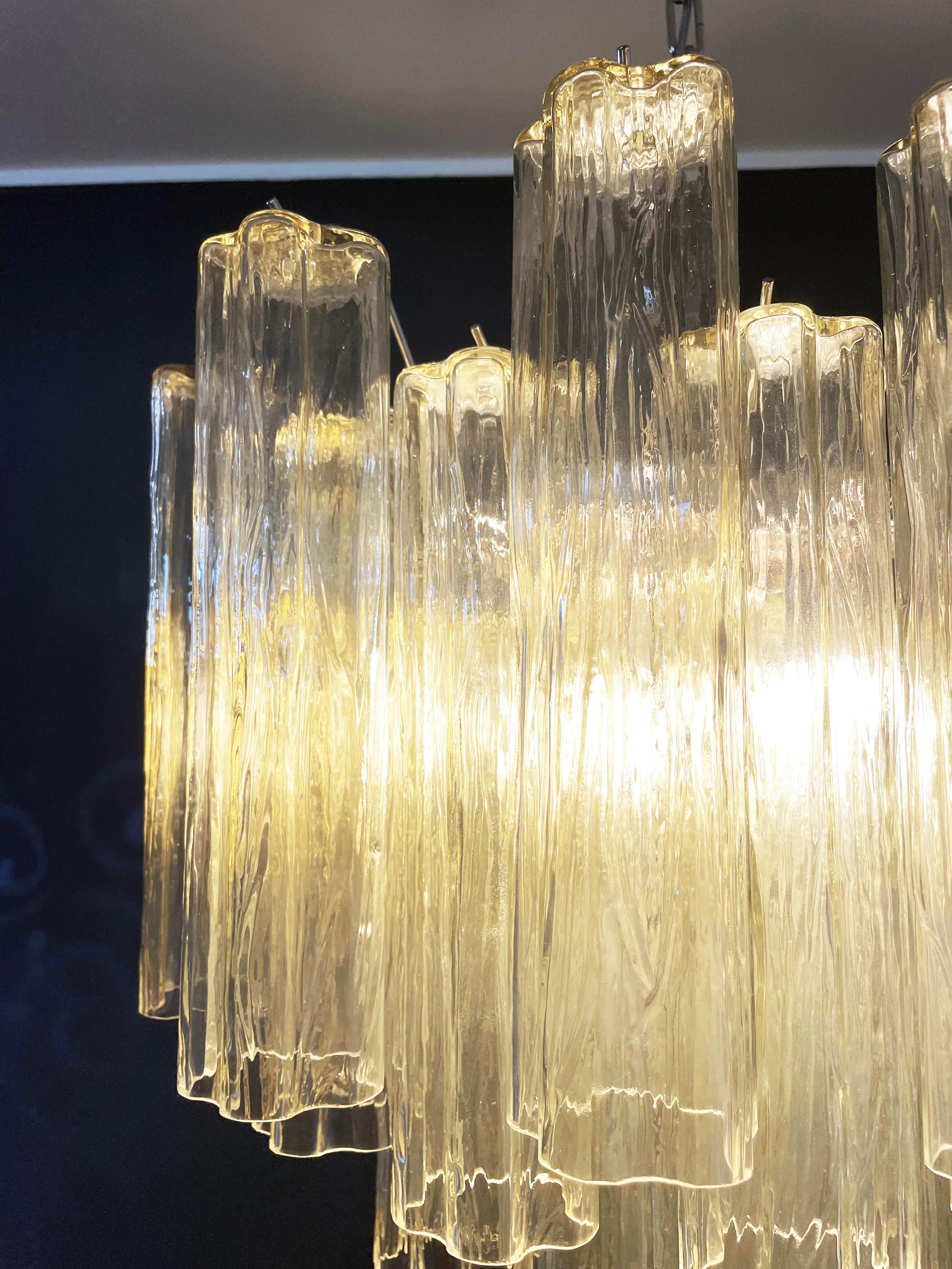 Fantastic Murano Amber Glass Tube Chandelier product image