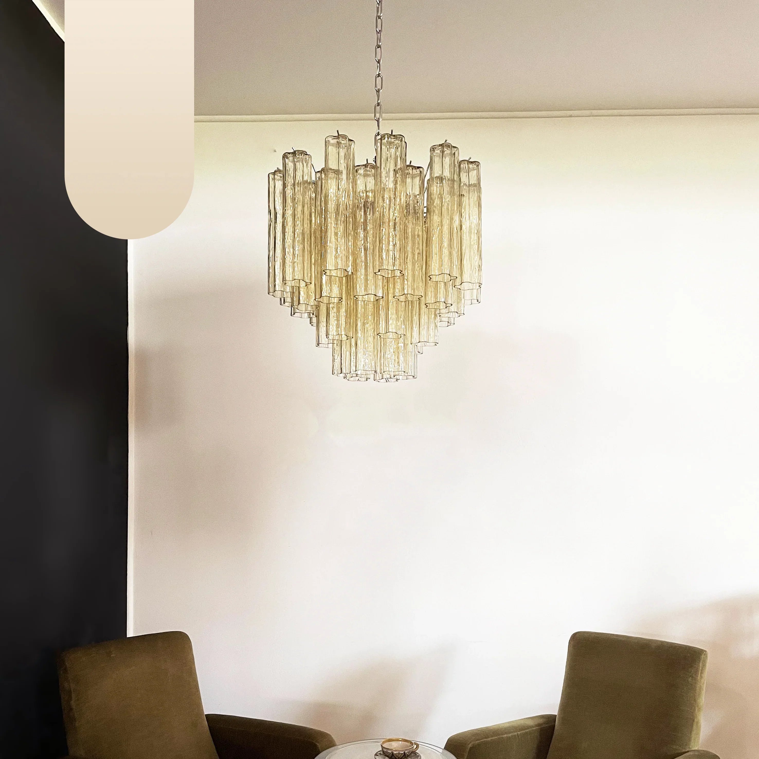 Fantastic Murano Amber Glass Tube Chandelier product image