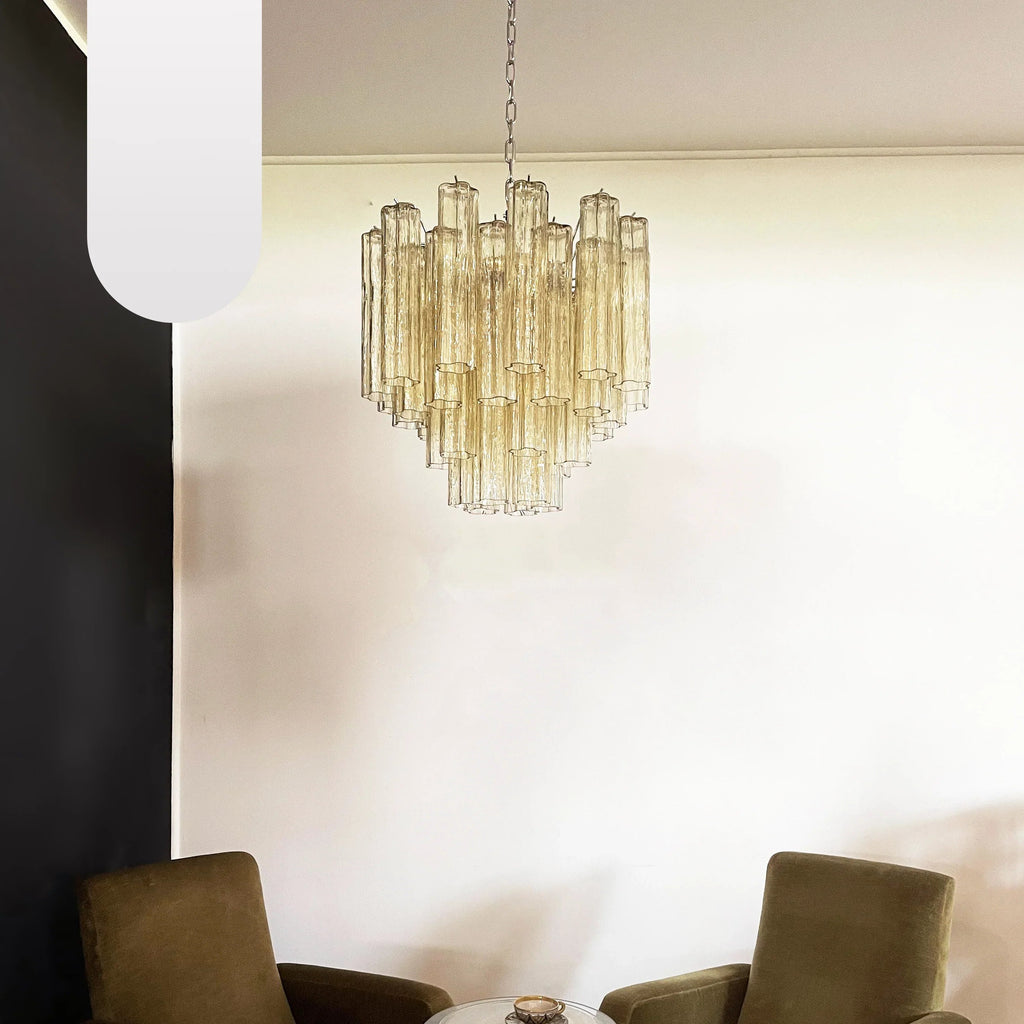 Fantastic Murano Amber Glass Tube Chandelier product image