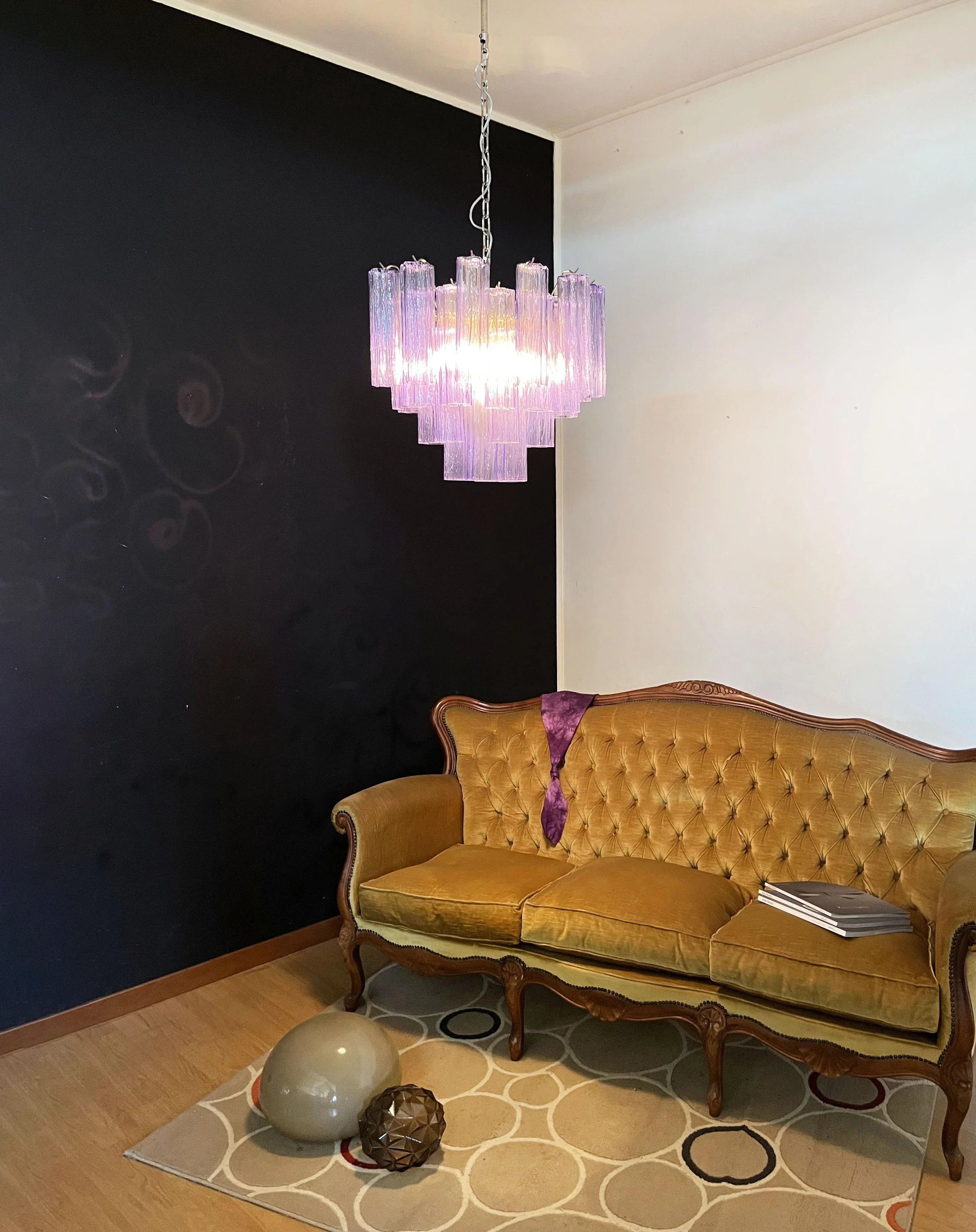 Fantastic Murano Amethyst Glass Tube Chandelier product image