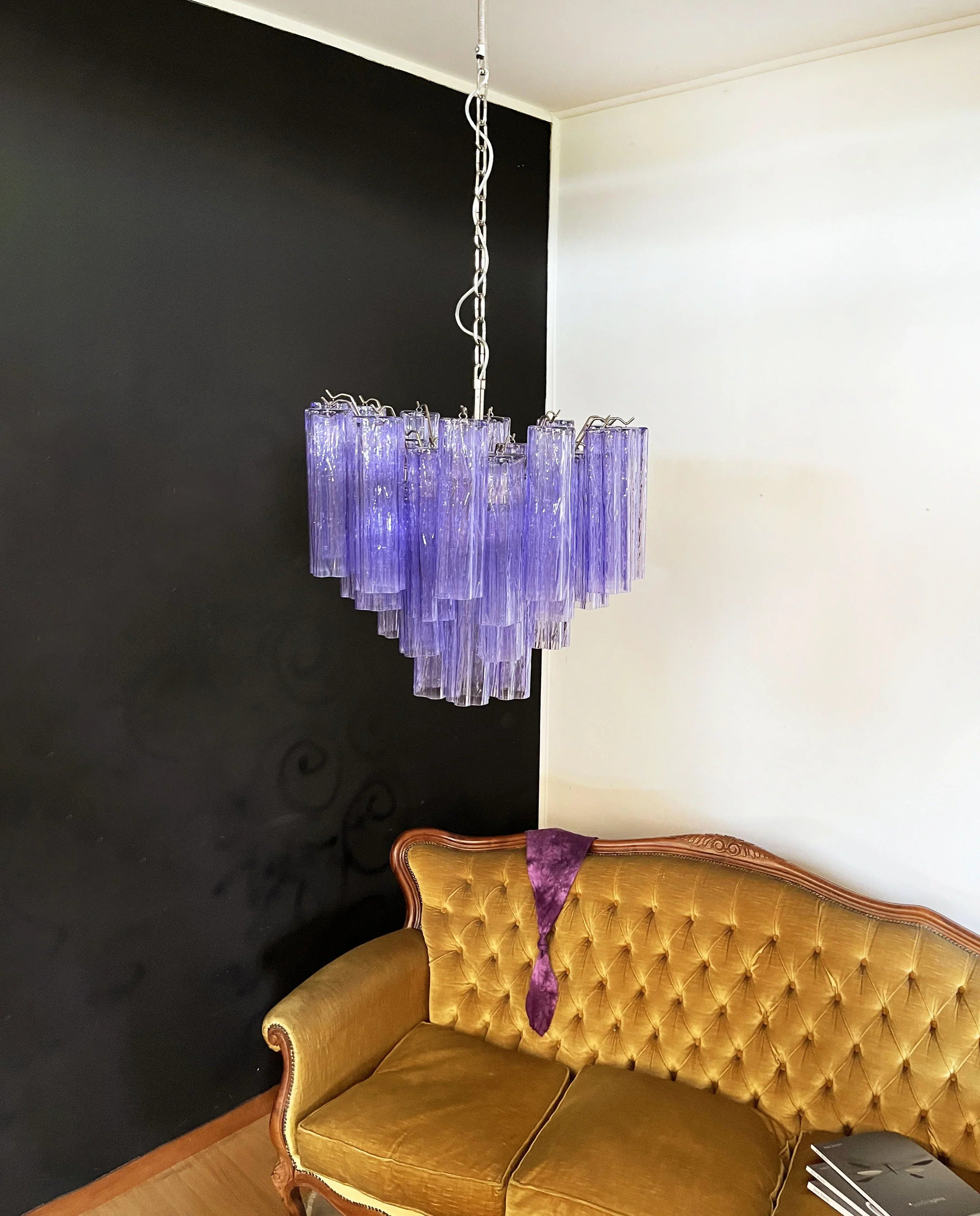 Fantastic Murano Amethyst Glass Tube Chandelier product image