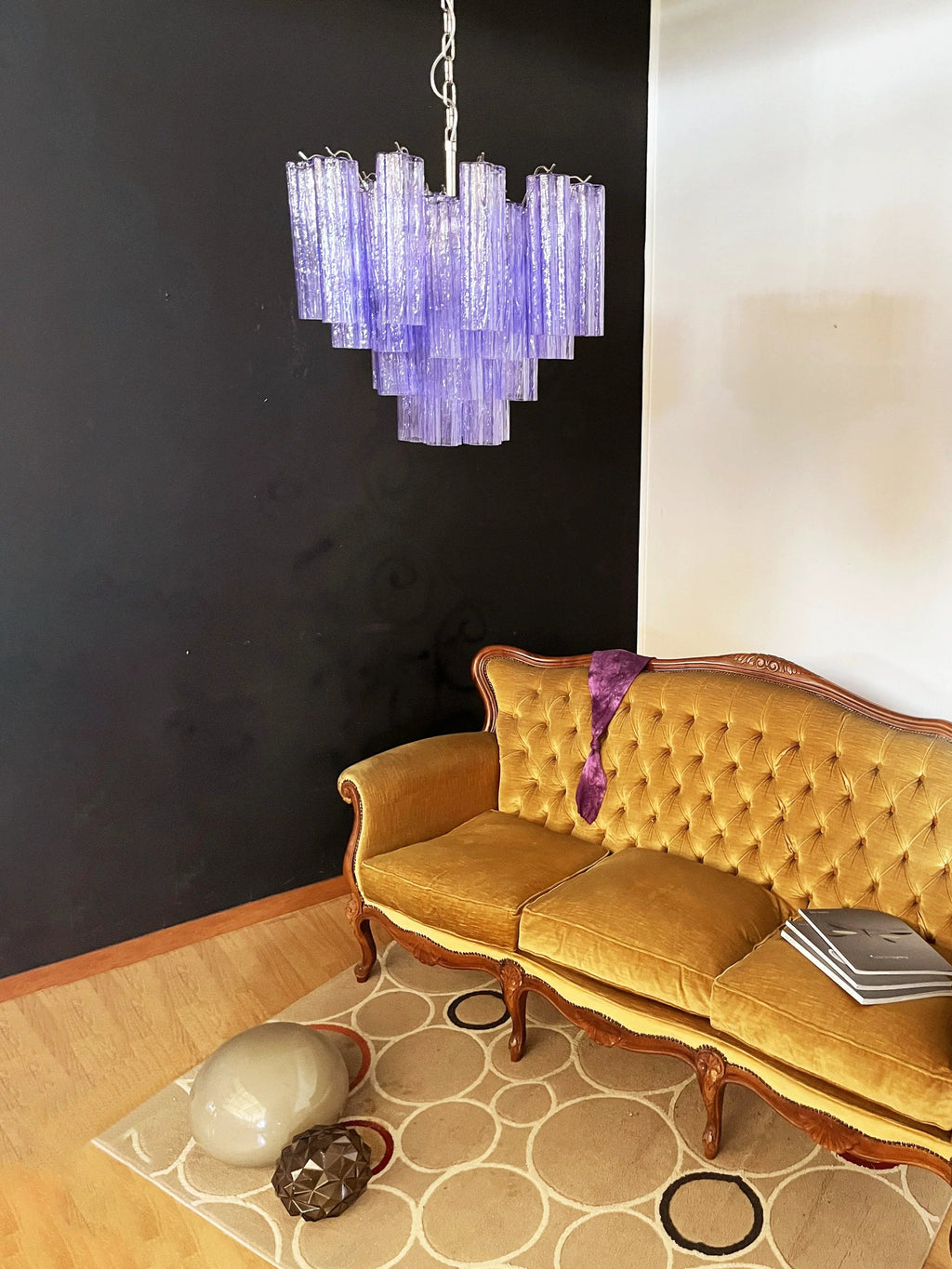 Fantastic Murano Amethyst Glass Tube Chandelier product image
