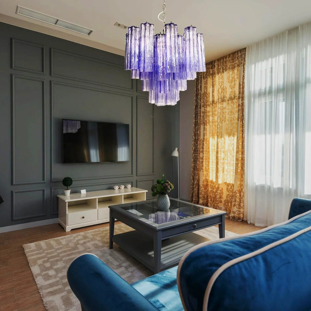 Fantastic Murano Amethyst Glass Tube Chandelier product image