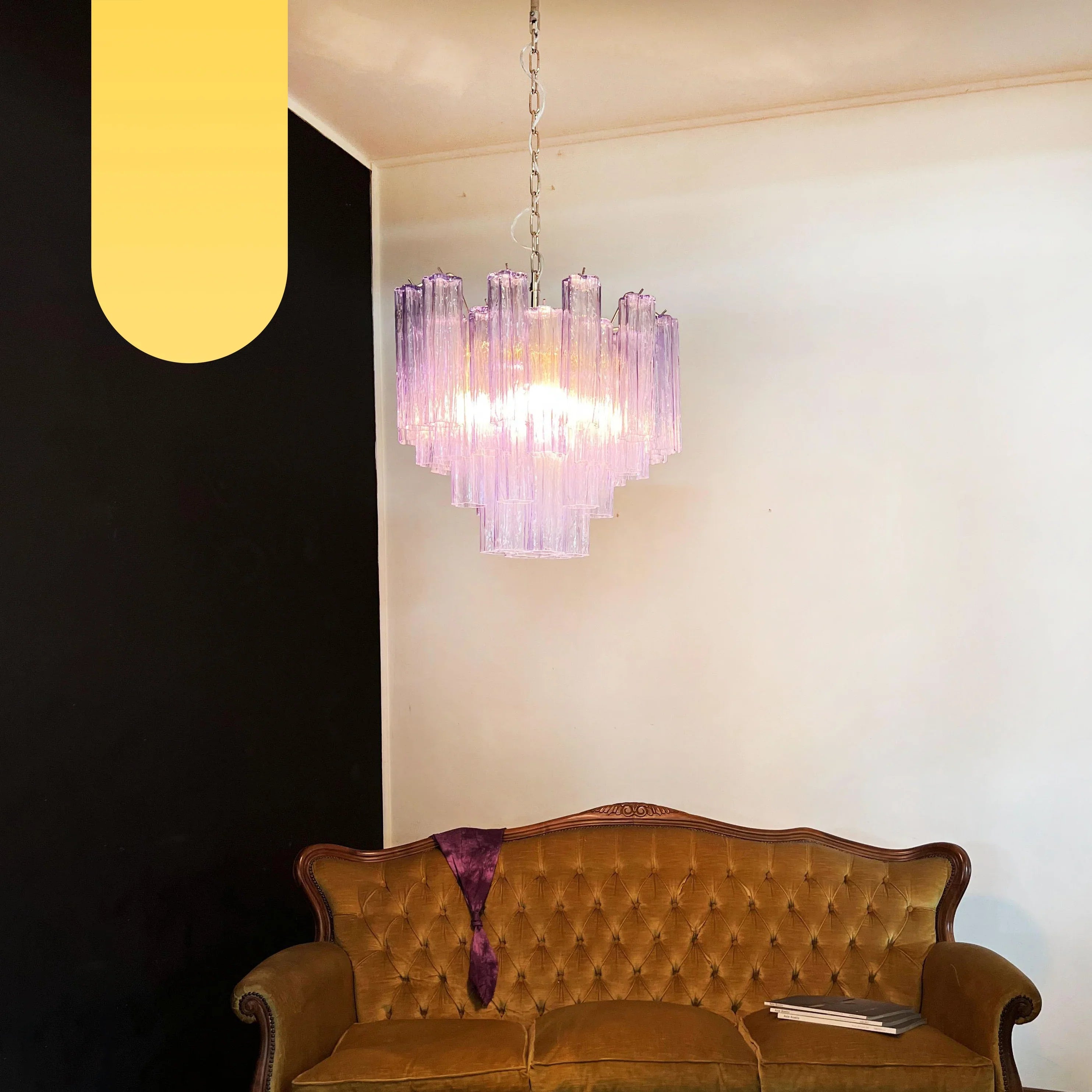 Fantastic Murano Amethyst Glass Tube Chandelier product image