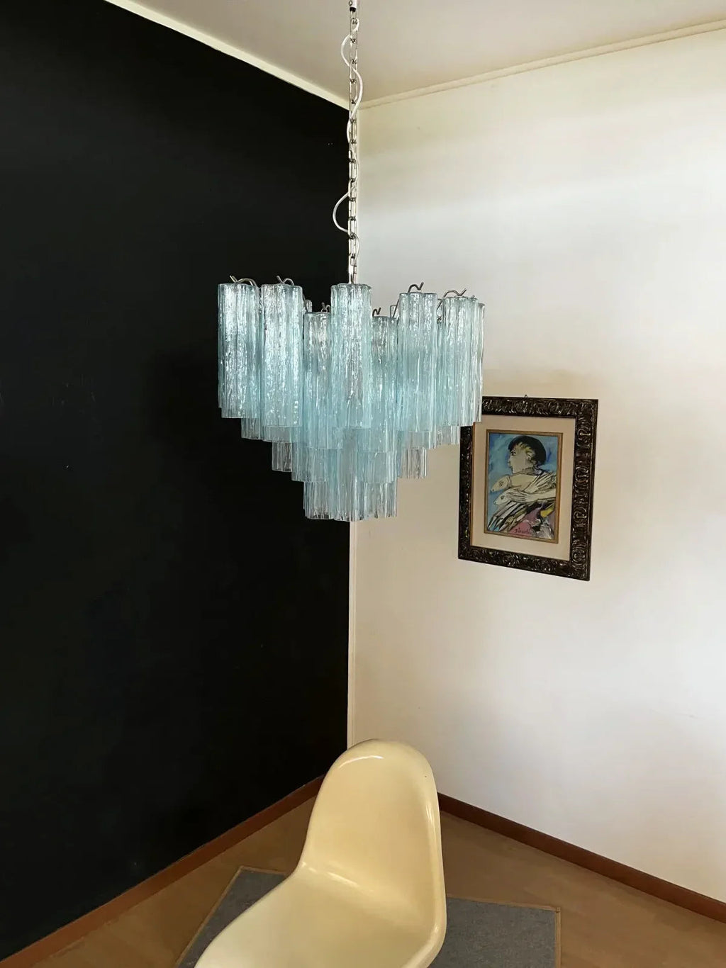 Fantastic Murano Blue Glass Tube Chandelier product image