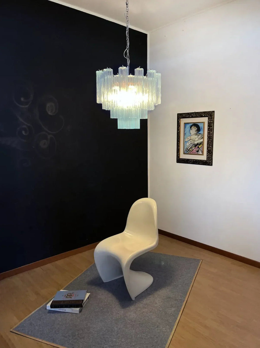 Fantastic Murano Blue Glass Tube Chandelier product image