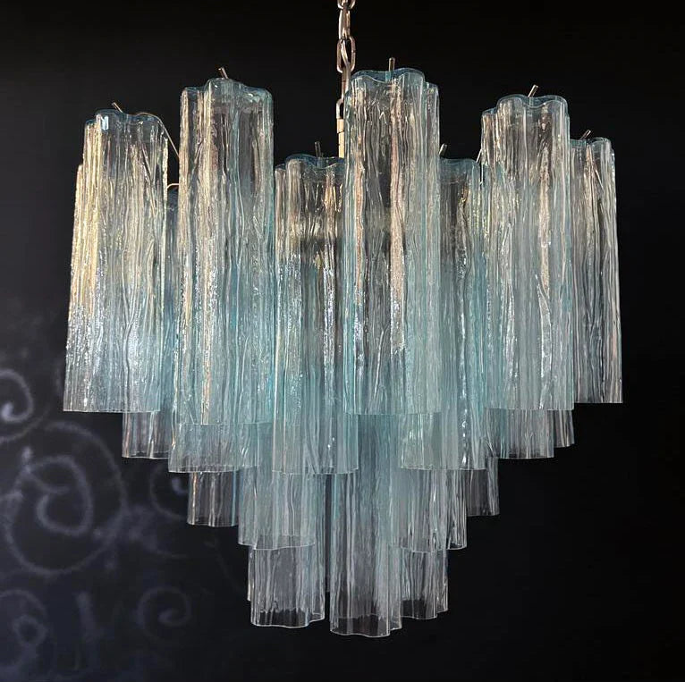 Fantastic Murano Blue Glass Tube Chandelier product image