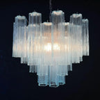 Fantastic Murano Blue Glass Tube Chandelier product image