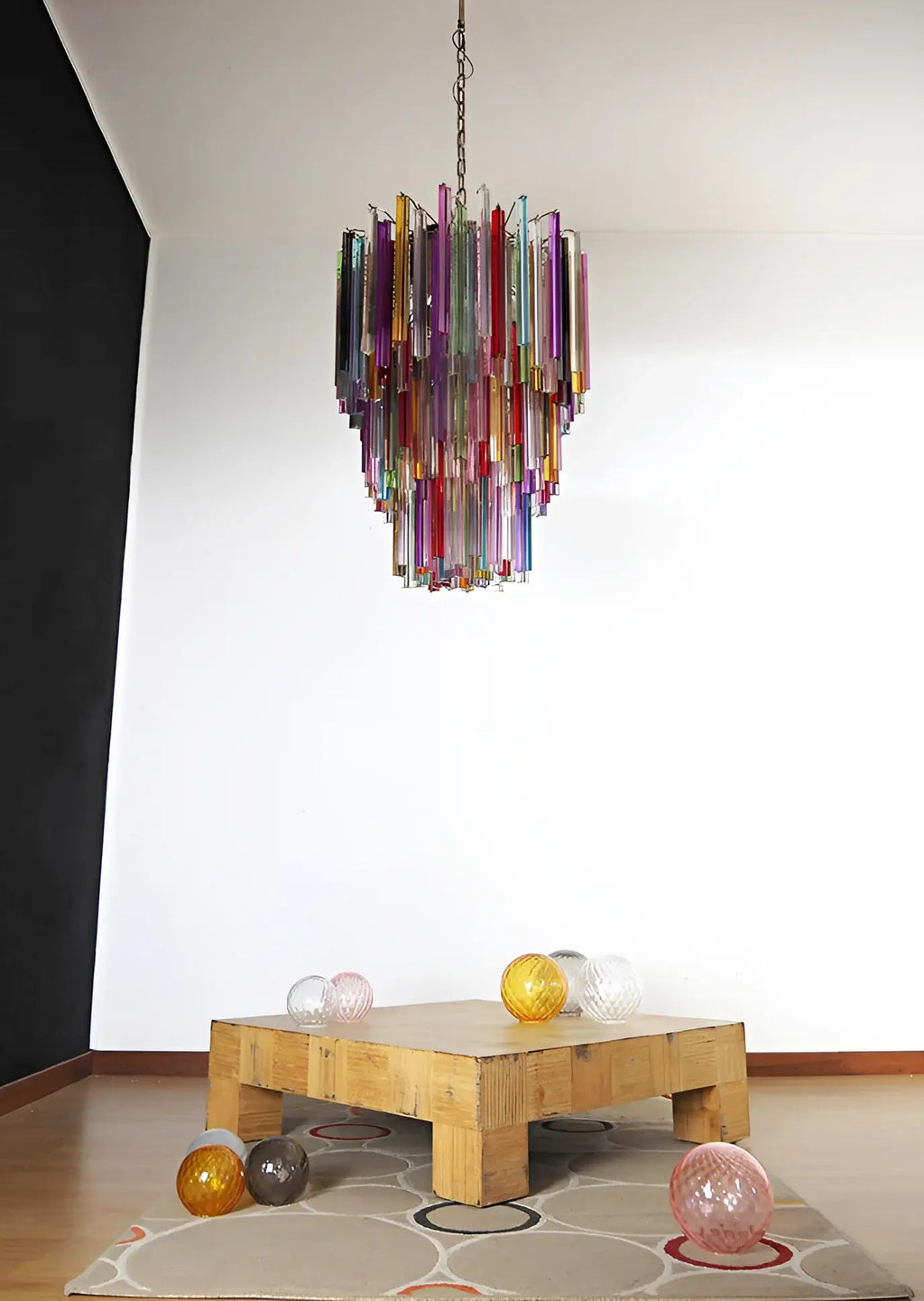 Fantastic Murano Prisms Multicolor Chandelier material and finish detail