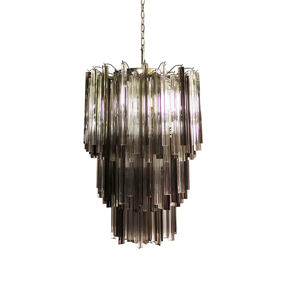 Fantastic Murano Prisms Smoked Transparent Chandelier by Bling Lighting Studio