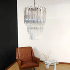 Fantastic Murano Prisms Transparent Chandelier detail view
