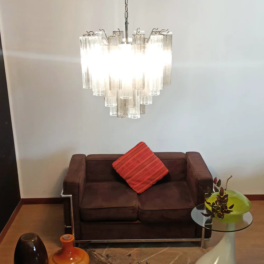 Fantastic Murano Smoked Glass Tube Chandelier detail view