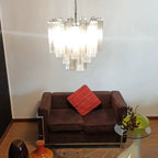 Fantastic Murano Smoked Glass Tube Chandelier detail view