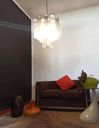 Fantastic Murano Smoked Glass Tube Chandelier material and finish detail