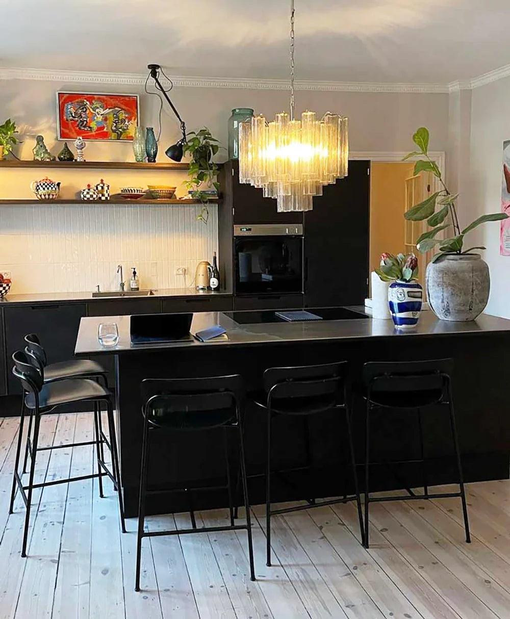 Fantastic Murano Smoked Glass Tube Chandelier product image