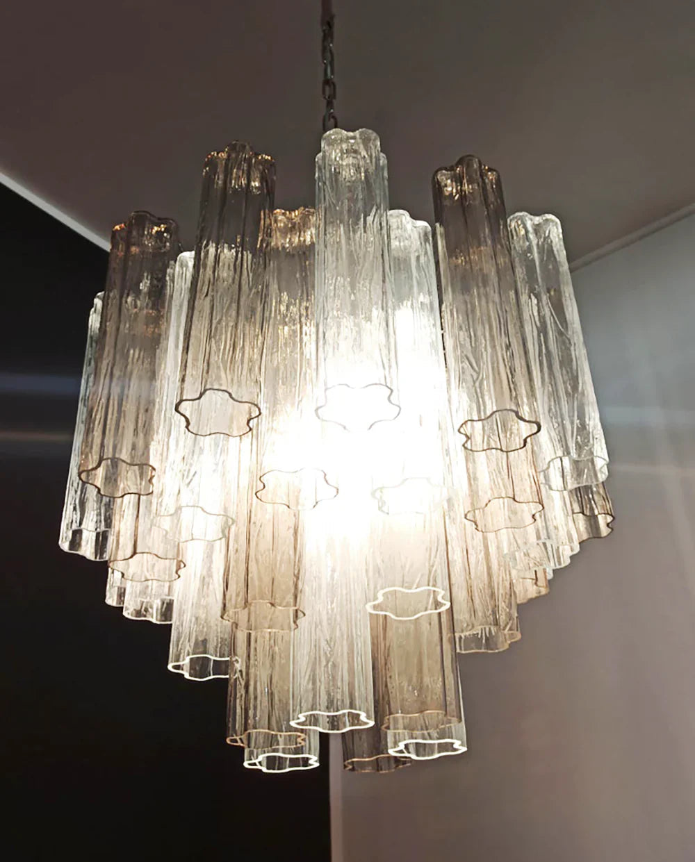 Fantastic Murano Smoked Glass Tube Chandelier product image