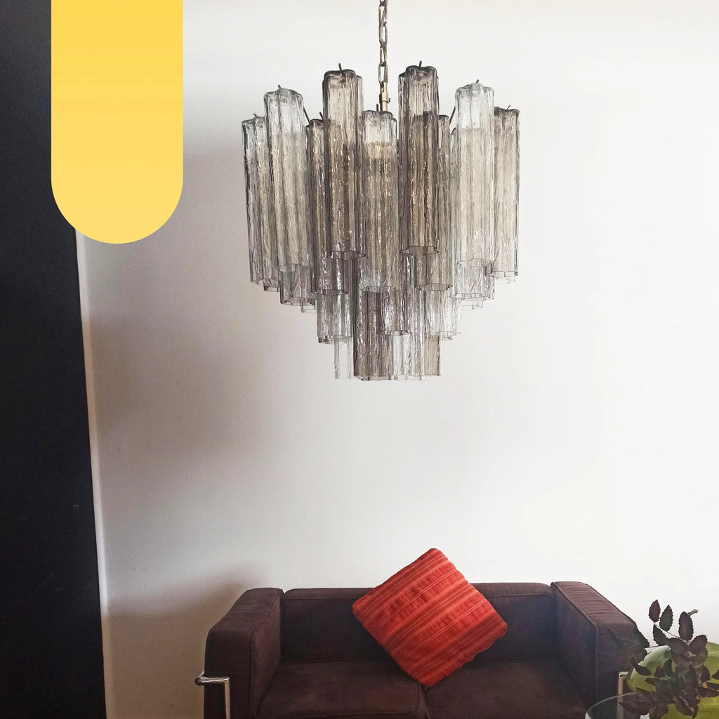 Fantastic Murano Smoked Glass Tube Chandelier product image