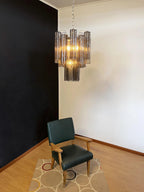 Fantastic Smoked Murano Glass Tube Chandelier additional product view