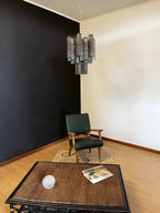 Fantastic Smoked Murano Glass Tube Chandelier material and finish detail