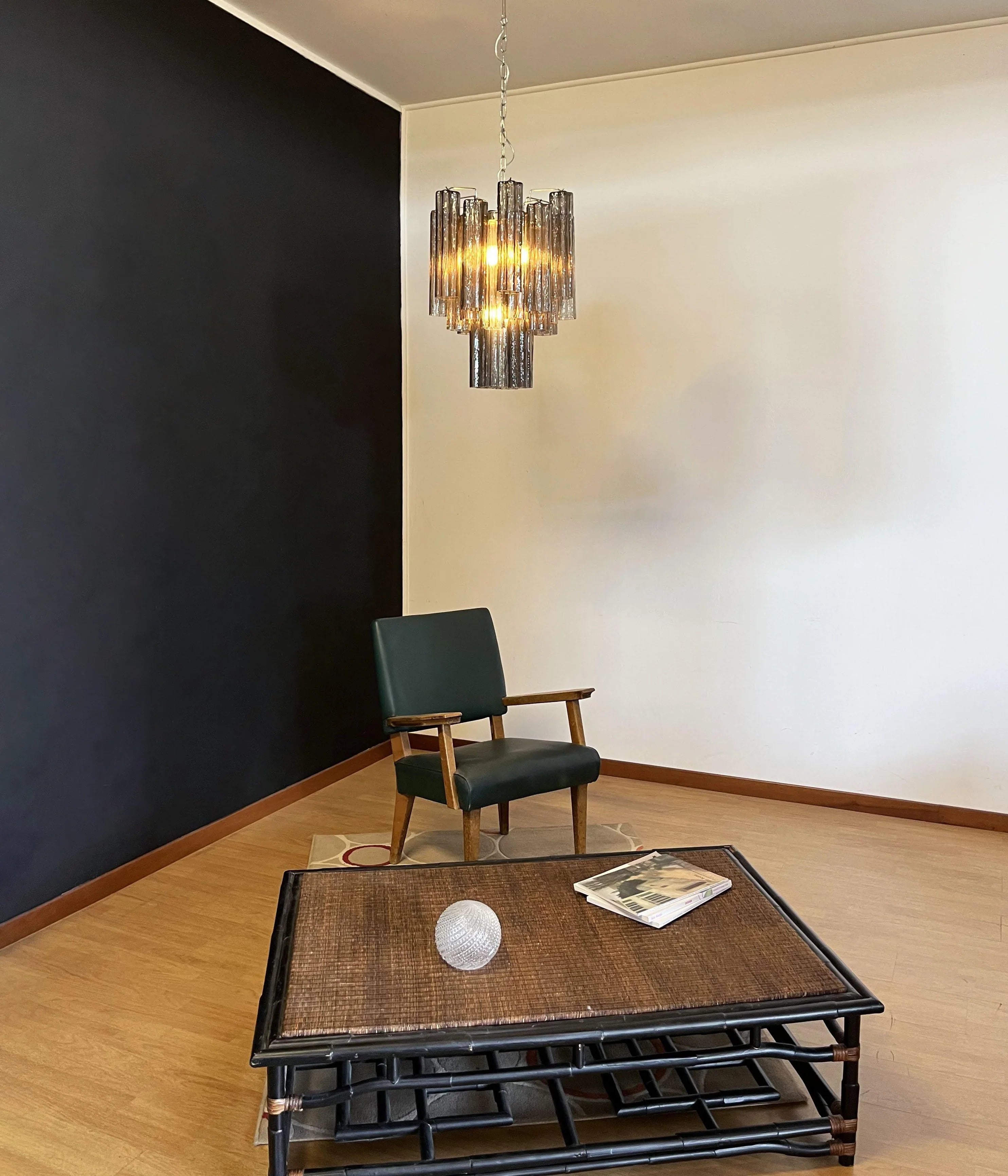 Fantastic Smoked Murano Glass Tube Chandelier product image